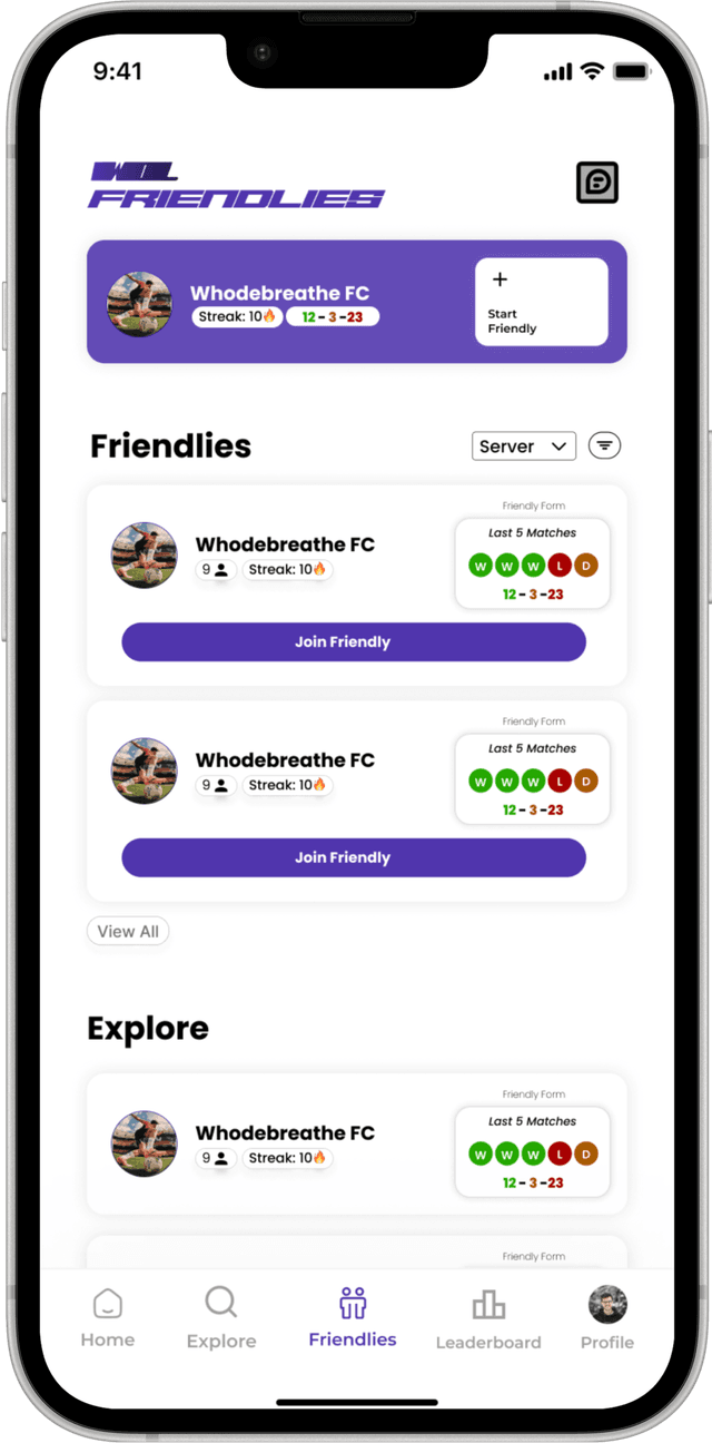 Friendlies Hub
